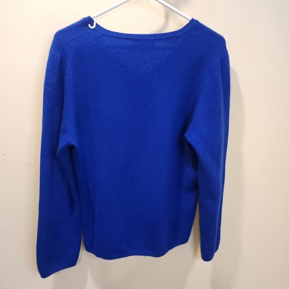 CASHMERE by Charter Club Royal Blue Pullover Women's V Neck Sweater size M - Picture 6 of 8